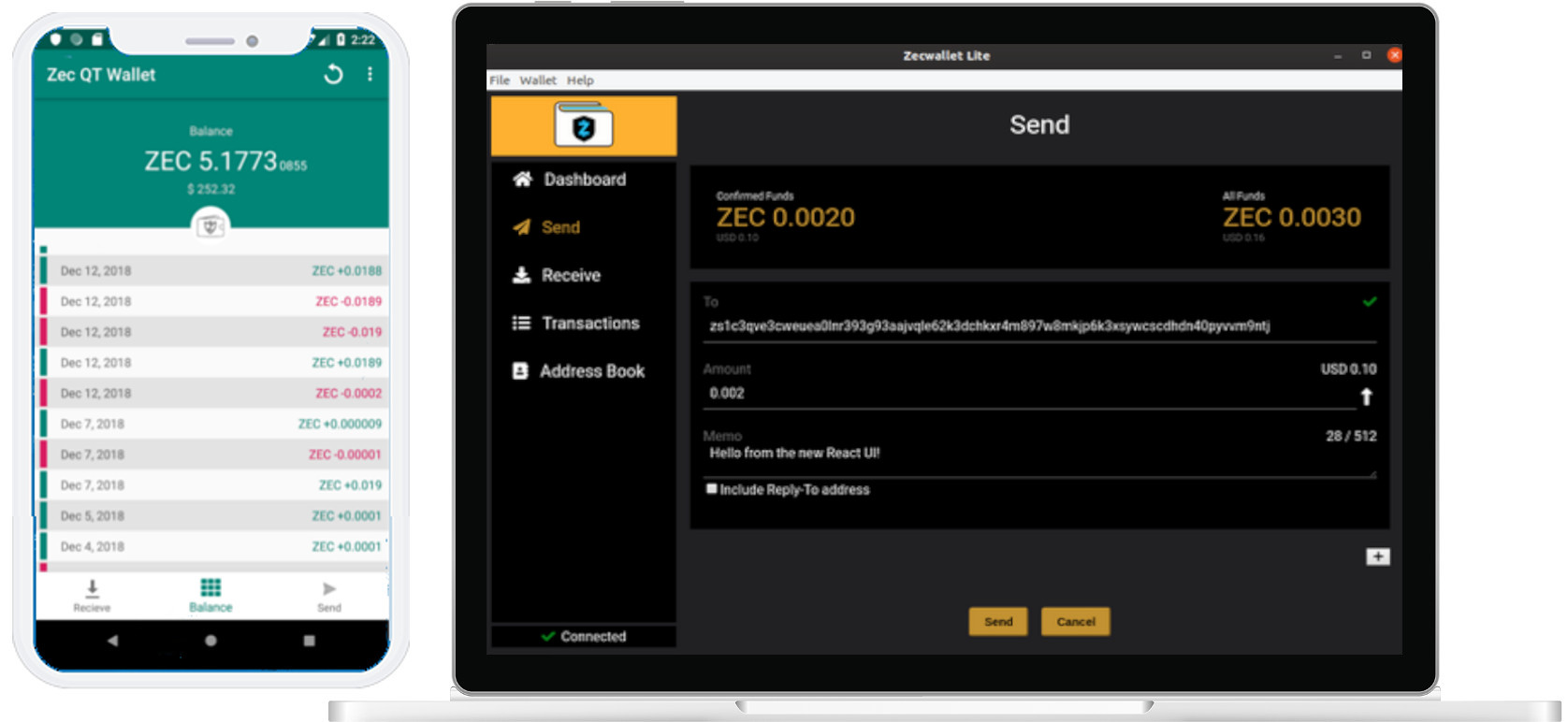 zcash crypto currency wallet